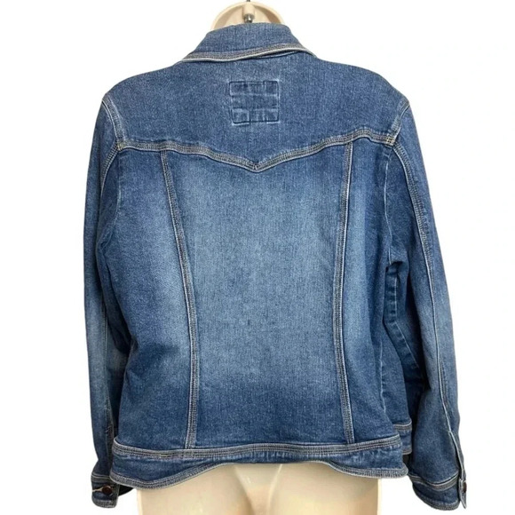Tria Fitted Denim Jacket Vintage Styling Sz L - Picture 2 of 8
